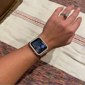 Apple Watch Series 3 With Rose Gold Band & Rhinestone Case 38mm